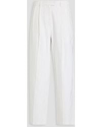 Rag & Bone - Newman Pinstriped Cotton And Linen-Blend Twill Wide-Leg Pants - Lyst