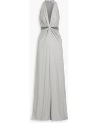 Halston - Rose Twisted Cutout Jersey Gown - Lyst