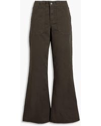 FRAME - Stretch-cotton Twill Wide-leg Pants - Lyst
