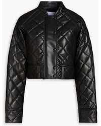 Stand Studio - Ava Cropped Quilted Faux Leather Jacket - Lyst