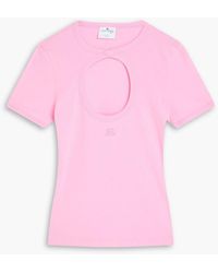 Courreges - T-shirt aus baumwoll-jersey mit cut-outs - Lyst