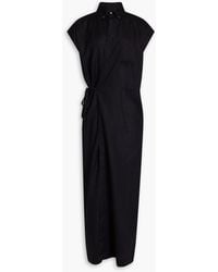 Fabiana Filippi - Linen Midi Wrap Dress - Lyst