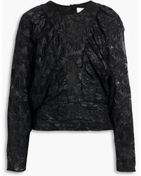 IRO - Mabel Gathered Metallic Fil Coupé Silk-blend Georgette Top - Lyst