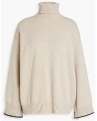 Brunello Cucinelli - Bead-embellished Cashmere Turtleneck Sweater - Lyst