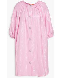 Stine Goya - Yordano Sequined Cotton-blend Mini Shirt Dress - Lyst