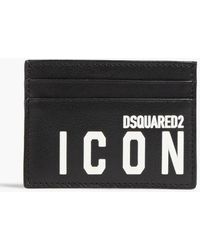 DSquared² - Printed Pebbled-leather Cardholder - Lyst
