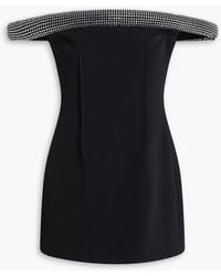 David Koma - Off-The-Shoulder Crystal-Embellished Cady Mini Dress - Lyst