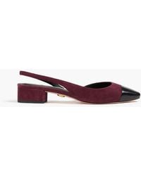 Veronica Beard - Cecile Two-Tone Leather And Suede Slingback Pumps - Lyst