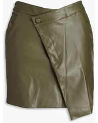 Nicholas - Gabriella Wrap-effect Faux Leather Mini Skirt - Lyst
