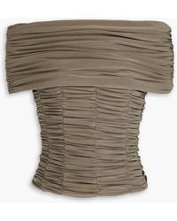 Tibi - Off-the-shoulder Convertible Ruched Jersey Top - Lyst