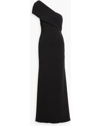 Badgley Mischka - One-Shoulder Draped Crepe Gown - Lyst