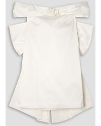 BERNADETTE - Sacha Off-the-shoulder Bow-embellished Taffeta Mini Dress - Lyst