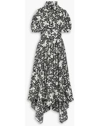 Stella McCartney - Asymmetric Draped Floral-print Silk Maxi Dress - Lyst