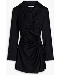 Anna Quan - Cutout Twisted Wool-twill Mini Tuxedo Dress - Lyst