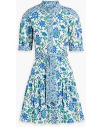 10 Crosby Derek Lam - Luma Floral-print Cotton-blend Poplin Mini Shirt Dress - Lyst