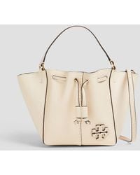 Tory Burch - Mcgraw Dragonfly Smooth And Pebbled-leather Bucket Bag - Lyst