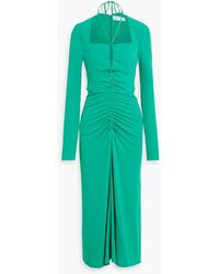 Rebecca Vallance - Edie Cutout Ruched Jersey Midi Dress - Lyst