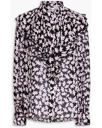 Diane von Furstenberg - Maryse bedruckte bluse aus georgette mit rüschen - Lyst