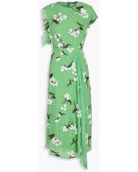 Erdem - Embellished Draped Georgette Midi Dress - Lyst
