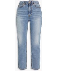 Zimmermann - Cropped High-rise Straight-leg Jeans - Lyst