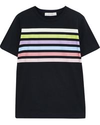 Chinti & Parker Striped Cotton-jersey T-shirt - Black
