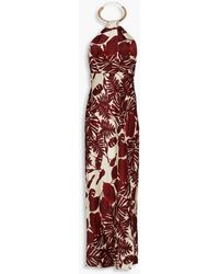 Nicholas - Printed Satin Halterneck Gown - Lyst