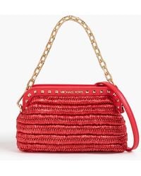 MICHAEL Michael Kors - Livia kuvert-clutch aus raffiabastimitat und kunstleder - Lyst