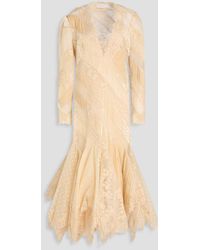 Zimmermann - Midikleid aus devoré-samt, organza und schnurgebundener spitze aus einer baumwollmischung - Lyst