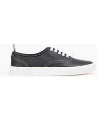 Thom Browne - Heritage Pebbled-leather Sneakers - Lyst