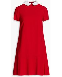 RED Valentino - Two-tone Crepe Mini Dress - Lyst
