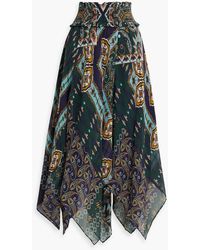 Cara Cara - Harvey Printed Silk-chiffon Midi Skirt - Lyst