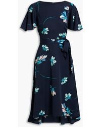 DKNY - Kleid aus crêpe de chine mit floralem print - Lyst