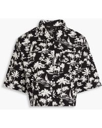 Maje - Cropped printed cotton shirt - Lyst