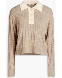 Sandro - Cable-knit Wool-blend Polo Sweater - Lyst
