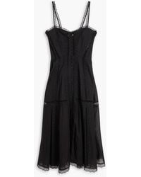 Charo Ruiz - Dafelle Guipure Lace-Trimmed Cotton-Blend Poplin Midi Dress - Lyst