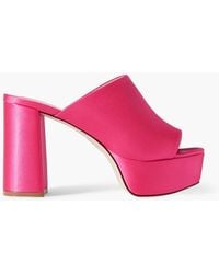 Porte & Paire - Mules aus satin mit plateau - Lyst