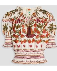 FARM Rio - Oberteil aus baumwolle mit fil coupé, verzierung und floralem print - Lyst