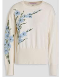 Carolina Herrera - Pullover aus wolle mit stickereien - Lyst