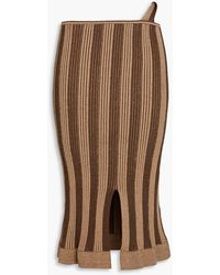 Jacquemus - Gelato Striped Ribbed Stretch Cotton-blend Midi Skirt - Lyst