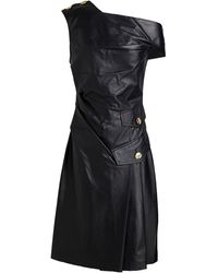 Proenza Schouler Off-the-shoulder Leather Dress - Black