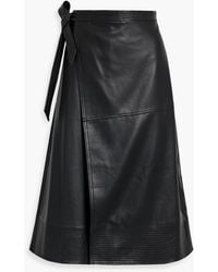 Jonathan Simkhai - Bia Wrap-effect Faux Leather Midi Skirt - Lyst