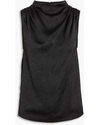 Rag & Bone - Julie Draped Satin-Crepe Top - Lyst