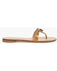 Giuseppe Zanotti - Rock 10 Crystal-Embellished Leather Sandals - Lyst