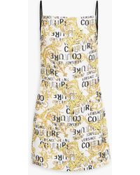 Versace - Printed Crepe Mini Dress - Lyst