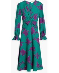 Diane von Furstenberg - Ananba Twist-front Printed Crepe Midi Dress - Lyst