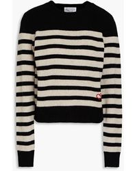 FRAME - Claudia Schiffer Striped Cashmere Sweater - Lyst
