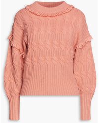 Zimmermann - Fringed Cable-knit Wool And Cashmere-blend Sweater - Lyst