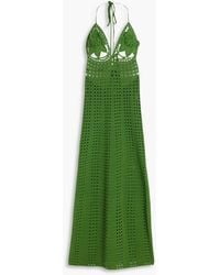 Cult Gaia - Mercedes Crocheted Cotton Halterneck Midi Dress - Lyst
