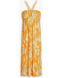 Emilio Pucci - Pleated Printed Jersey Midi Dress - Lyst
