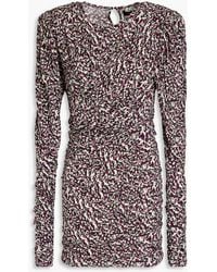 Isabel Marant - Wrap-effect Ruched Printed Jersey Mini Dress - Lyst